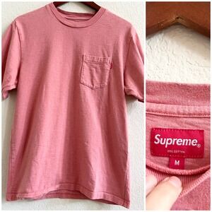 Supreme Men's Pink Thick Knit‎ Cotton Pink Tee Shirt Size M